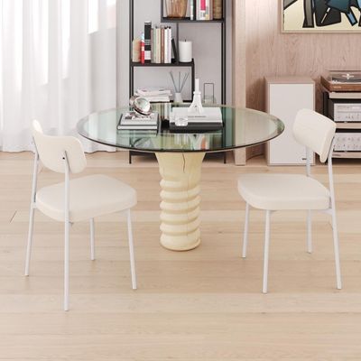Cadeira Mynna Fixa C/4 Pes 525 X 470 X 790 Mm C/2 Um Pés Brancos. Corriente Palha Corriente Palha