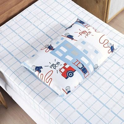 Jogo De Cama Lençol Bouti Infantil Kids Solteiro 02 Peças 100% Poliéster - Bombeiro