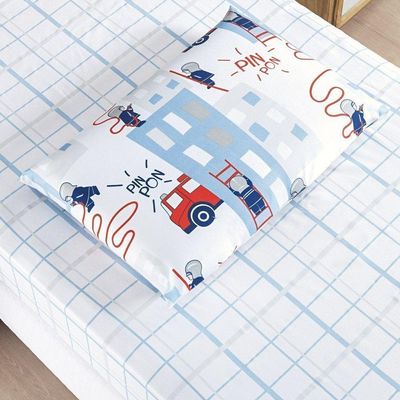 Jogo De Cama Lençol Bouti Infantil Kids Solteiro 02 Peças 100% Poliéster - Bombeiro