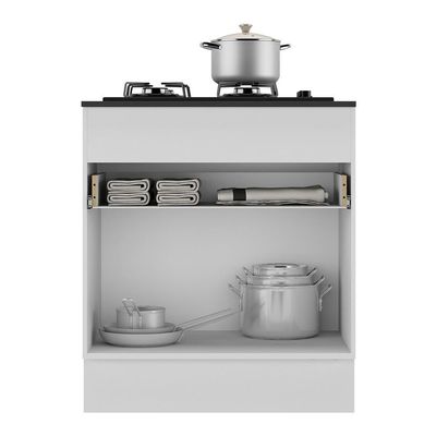 Balcão Cozinha Para Cooktop 70 Cm 1 Porta 1 Gaveta Branco