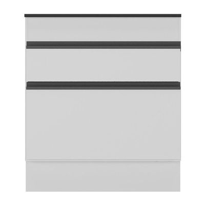 Balcão Cozinha Para Cooktop 70 Cm 1 Porta Branco/preto
