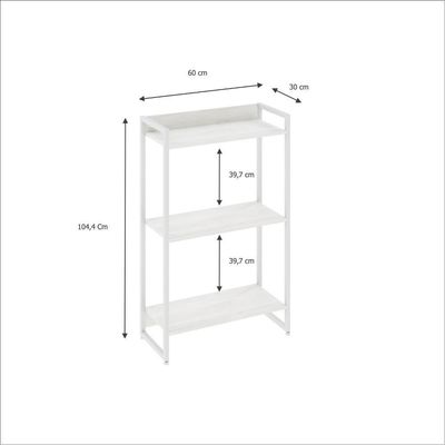 Estante Dynamica 60x30x104cm C/03 Prateleiras Snow / Est.branca Snow / Est.branca