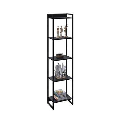 Estante Dynamica 45x30x187cm C/05 Prateleiras Preto ônix / Est.preta Preto ônix / Est.preta