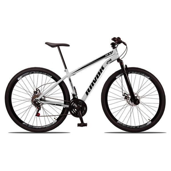 Bicicleta Aro 29 Suspensão Dianteira Bike Aço 21 Marchas Freio A Disco Branco
