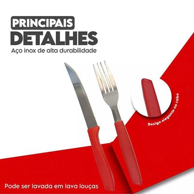 Jogo 12 Colheres De Chá New Caprese Vermelho Fratelli Inox