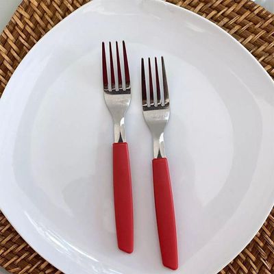 Jogo 6 Garfos De Mesa New Caprese Vermelho Fratelli Inox