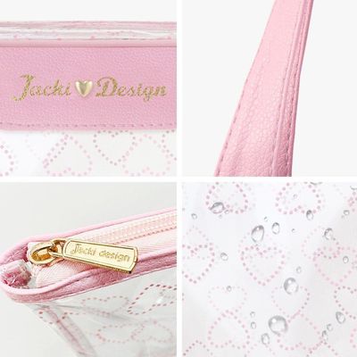 Kit De Bolsa Transparente E Frascos De Viagem De 7 Peças Rosa