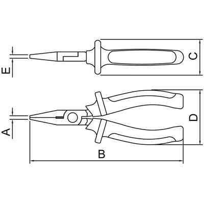 Alicate Bico Chato Isolado Iec 60900 - 6'' Tramontina Pro Tramontina