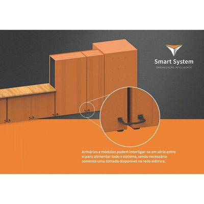Armário Smart System Para Ferramentas 1 Porta, 29 Caixas Plásticas Bin E Visor Tramontina Cinza
