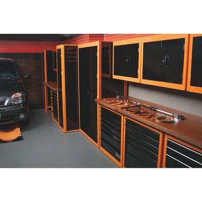 Armário Vertical Para Ferramentas 2 Portas Com Visores E 5 Gavetas Tramontina Vermelho