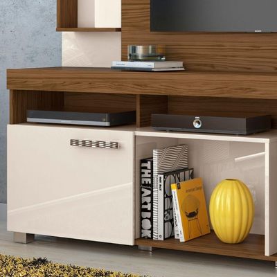 Estante Home Para Tv 50 Polegadas ícaro Naturale Off White Madetec