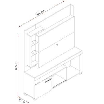 Estante Home Para Tv 50 Polegadas ícaro Cumaru Opala Madetec