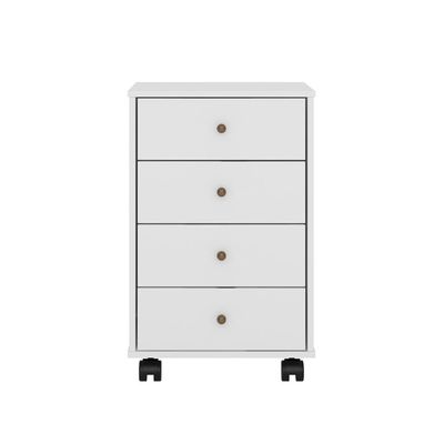 Gaveteiro 4 Gavetas Com Rodizios Office Estônia Branco