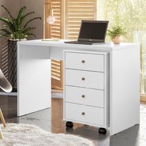 Gaveteiro 4 Gavetas Com Rodizios Office Estônia Branco