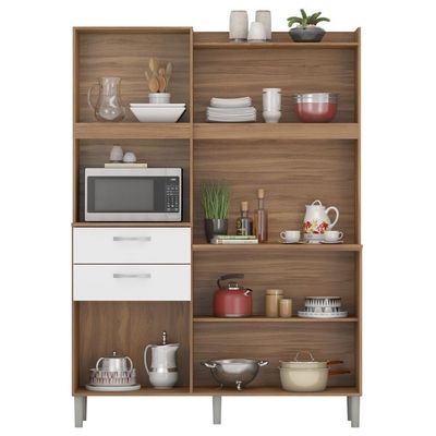 Kit Cozinha Compacta 6 Portas 2 Gavetas Harmonia D02 Amendola/branco - Mpozenato