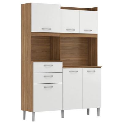 Kit Cozinha Compacta 6 Portas 2 Gavetas Harmonia D02 Amendola/branco - Mpozenato