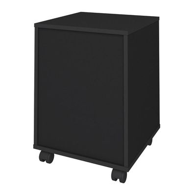 Gaveteiro 3 Gavetas Pés Rodízios Mobile Face Preto - Artany