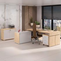 Conjunto Escritório Home Office 3 Peças Mesa Diretor Corp A06 Carvalho/branco - Mpozenato