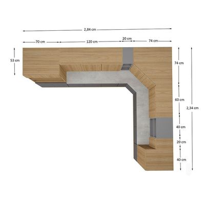 Cozinha Completa 13 Peças Com Espaços Para Micro-ondas E Tam Freijó/freijó /cinza Puro