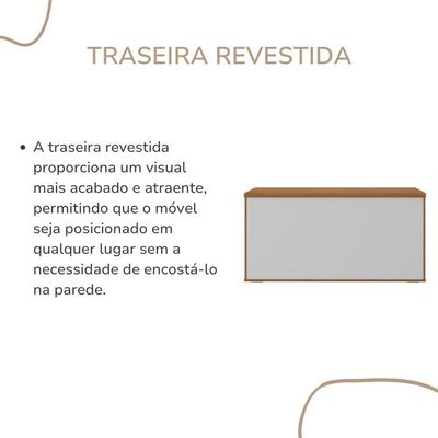 Balcão Para Escritório 4 Portas Com Chave 2 Prateleiras Freijó/branco