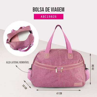 Conjunto De Bolsas Viagem 2 Peças Joy Jacki Design Rosa