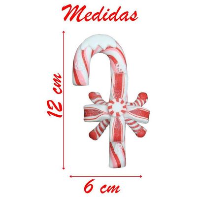 Kit 2 Enfeite Pendente Para árvore De Natal Doce Bengala 12cm