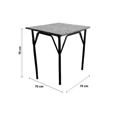 Mesa de Jantar Quadrada Famais Noruega com 4 Cadeiras – Preta