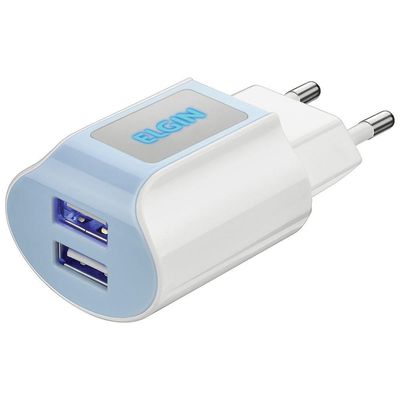 Carregador De Tomada Com 2 Saida Usb 5V 2.1A, Bivolt