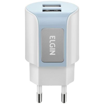 Carregador De Tomada Com 2 Saida Usb 5V 2.1A, Bivolt