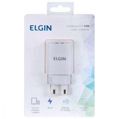 Carregador De Tomada Com 2 Saida Usb 5V 2.1A, Bivolt