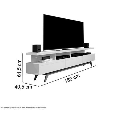 Rack Com Nichos Vivare Wood 1.8 Off White E Freijó Giga