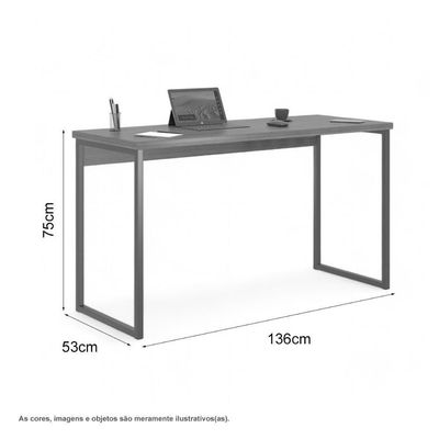 Mesa Home Office Escrivaninha Industriale 1,36 Branco