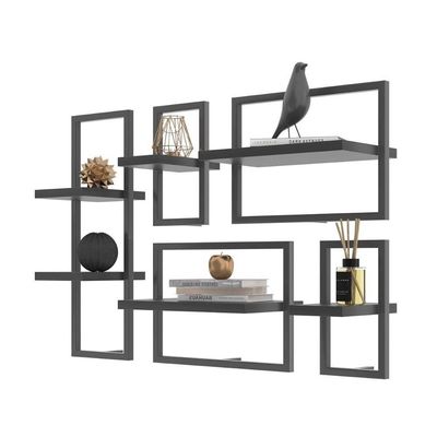 Lego De 6 Prateleiras Industrial Preto