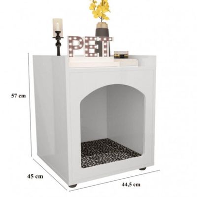 Mesa De Cabeceira Casinha De Cachorro-gato Pet Preto-freijó