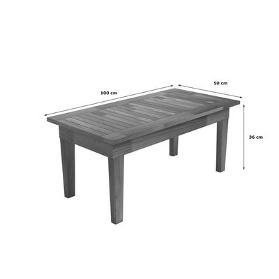 Mesa Centro 100x50 Ripada Madeira Rustica Castanho