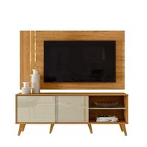 Conjunto édio Rack 2 Portas Com Painel Cumaru-opala Com Rack E Painel