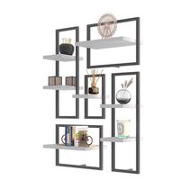 Conjunto 7 Prateleiras Industrial Branco - Pleno