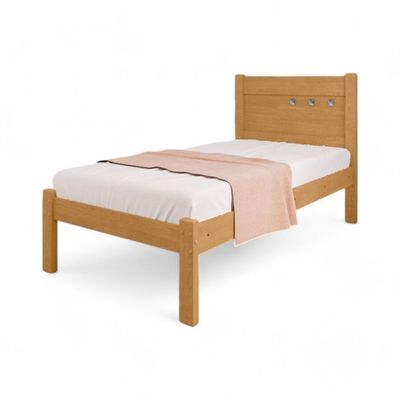Cama Solteiro Sofisticada Paola Naturalle E Off White