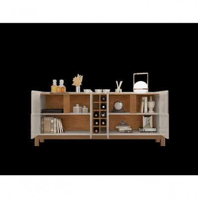 Buffet 4 Portas C- Prateleiras Lizz 1,90 Off-white-cedro