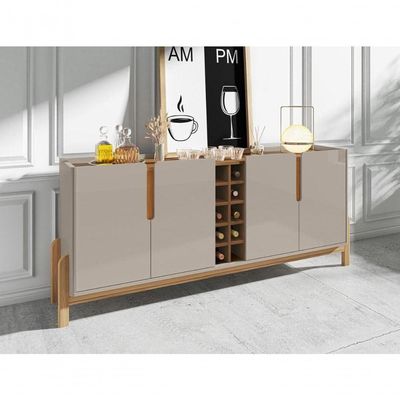 Buffet 4 Portas C- Prateleiras Lizz 1,90 Off-white-cedro