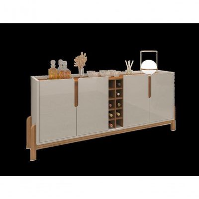 Buffet 4 Portas C- Prateleiras Lizz 1,90 Off-white-cedro