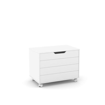 Bau Caixa De Brinquedos Toys Com Tampa E Rodizios Branco