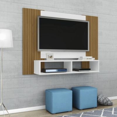 Painel Nilo P- Tvs 47 Sala De Estar Branco-ripado