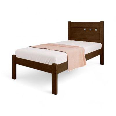 Cama Solteiro Sofisticada Paola Malbec E Off White