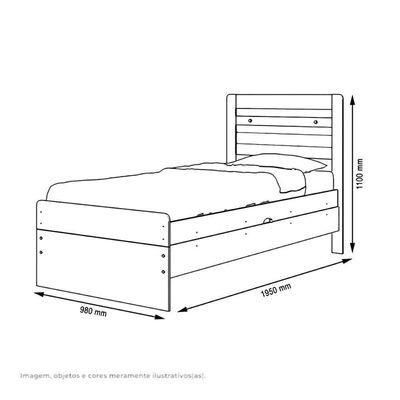 Cama Solteiro Larissa Branca