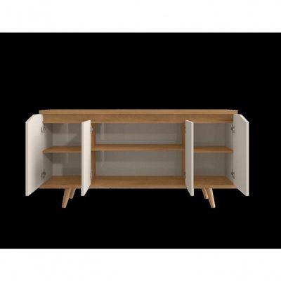 Buffet 4 Portas C- Nichos Grace Off White-cedro