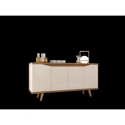 Buffet 4 Portas C- Nichos Grace Off White-cedro