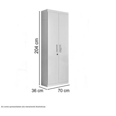 Organizador 02 Portas Com Prateleiras Delta Amêndoa-off White - Lukaliam
