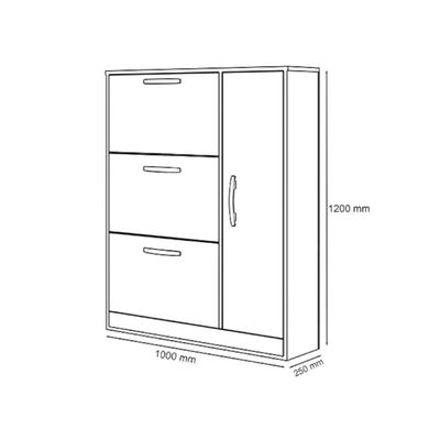 Sapateira Com 03 Gavetas E 01 Porta Manu Branca