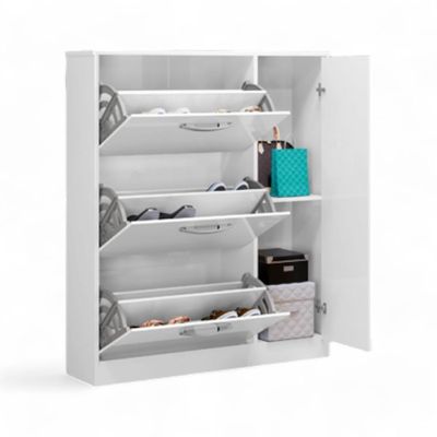Sapateira Com 03 Gavetas E 01 Porta Randi Branca